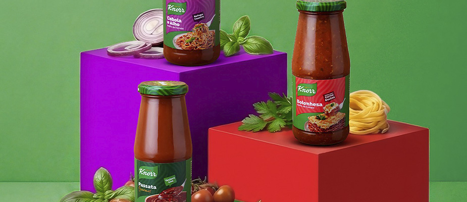 Imagem destaque: Knorr investe em atomatados premium e lança linha em embalagem de vidro