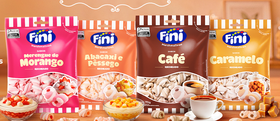 Imagem destaque: Fini lança marshmallows recheados com quatro sabores
