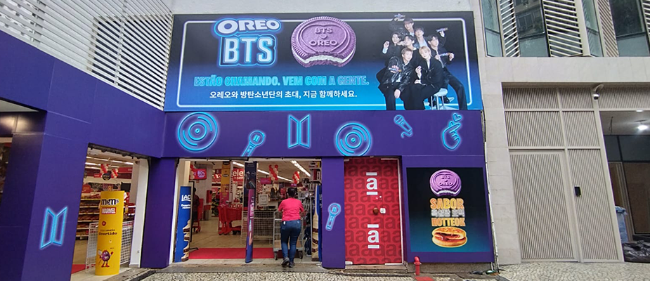 Imagem destaque: Mondelez Brasil e Americanas estreiam flagship de Oreo BTS no Brasil