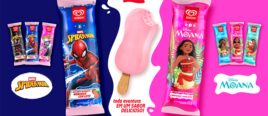 Imagem destaque: Kibon apresenta lançamentos de verão em parceria com Disney, Minecraft e Bauducco
