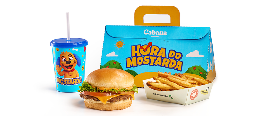 Imagem destaque: Cabana Burger lança combo infantil em parceria com Hora do Mostarda