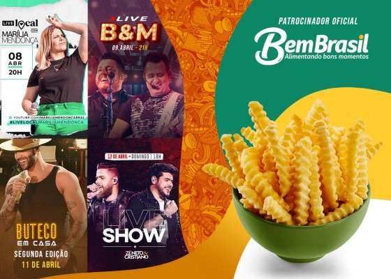 Imagem: Bem Brasil Patrocina Lives e Doa Alimentos