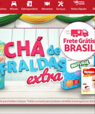 Imagem: Site do Extra Realiza Promoção na Seção de Fraldas
