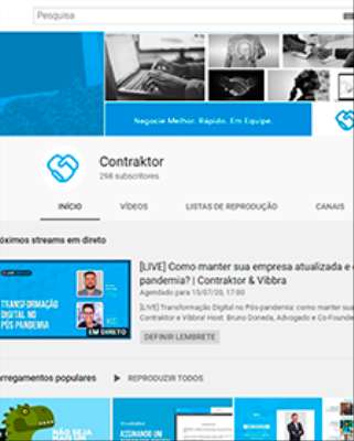 Imagem: Contraktor Tem Live Sobre Transformação Digital