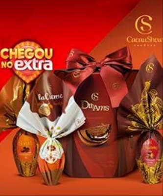 Imagem: Cacau Show Vende Ovos de Páscoa no Extra e Pão