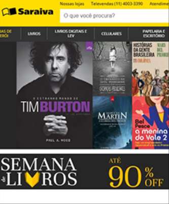 Imagem: Saraiva Realiza Semana de Livros em E-commerce