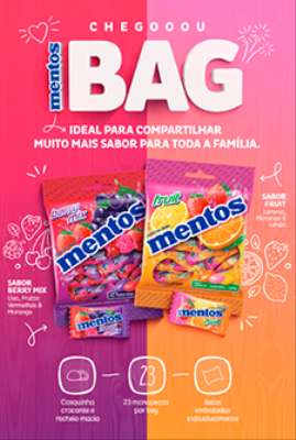 Imagem: Lançamento Mentos Bag Traz Embalagem Compartilhável