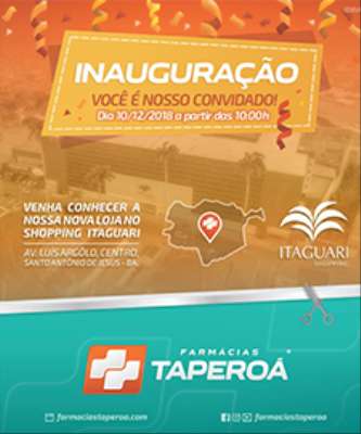 Imagem: Farmácia Taperoá Chega ao Shopping Itaguari (BA)