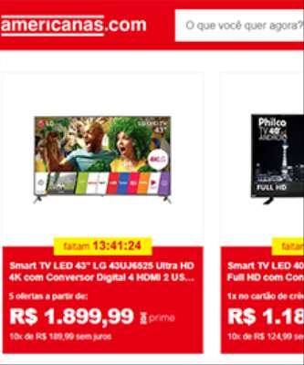 Imagem: Americanas.com Quer Estimular Vendas de TVs