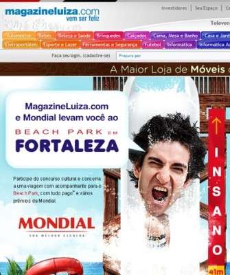 Imagem: MagazineLuiza.com Leva Internauta a Fortaleza