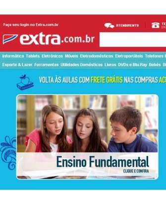 Imagem: Extra Lança Sites Para Venda de Livros Didáticos