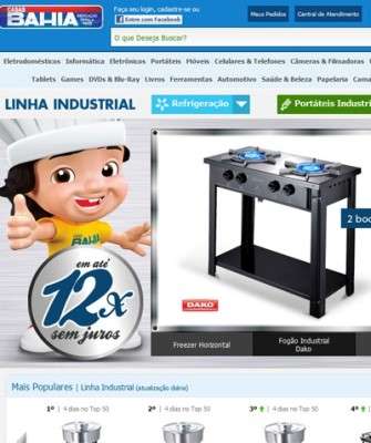 Imagem: Casasbahia.com Inicia Venda de Linha Industrial