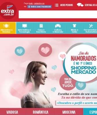 Imagem: Dia dos Namorados no Extra.com