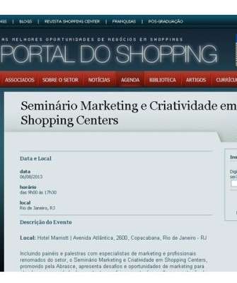 Imagem: Seminário de Marketing e Criatividade em Shopping Centers