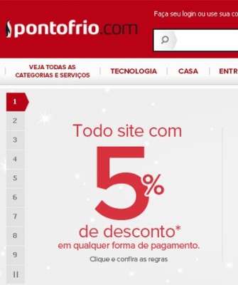 Imagem: Pontofrio.com Cria Departamento e Inaugura Serviço