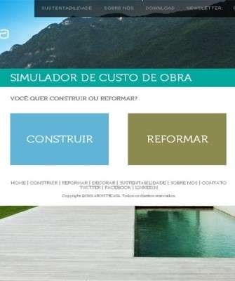 Imagem: Arquitecasa: Simulador de Custo de Obra