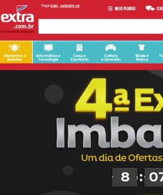 Imagem: E-commerce do Extra Promove Ofertas