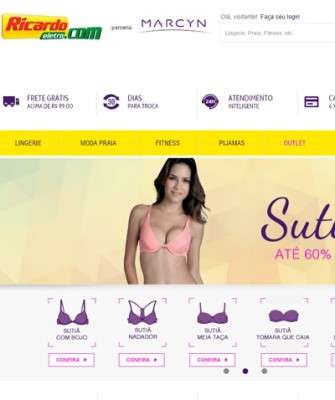 Imagem: Ricardo Eletro Vende Lingeries em Site