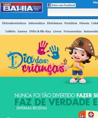 Imagem: Loja Virtual da Casas Bahia Comemora Dia das Crianças